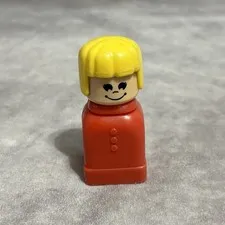 Lego Duplo Square Girl Red Blonde Hair Vintage 1980’s