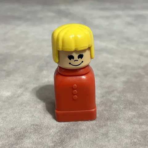Lego Duplo Square Girl Red Blonde Hair Vintage 1980’s