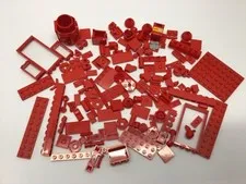 Lego Red Bricks and Pieces Lot
