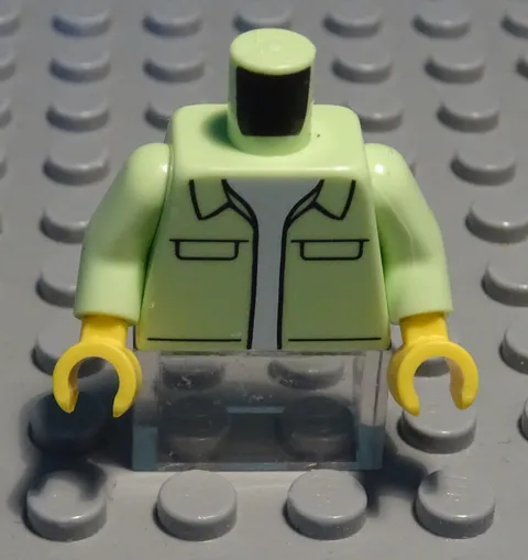 Lego Figure Accessories Top Torso Yellow Green With Decor