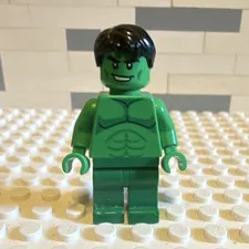 LEGO Hulk Green Minifigure w/ Black Hair Printed Torso Plastic Age 5+