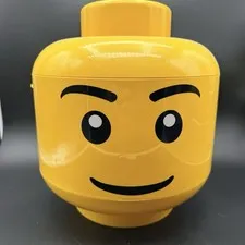 Lego 12” 2011 Large Yellow Head Storage Case Container w/ 2 Trays 3 Pounds Legos