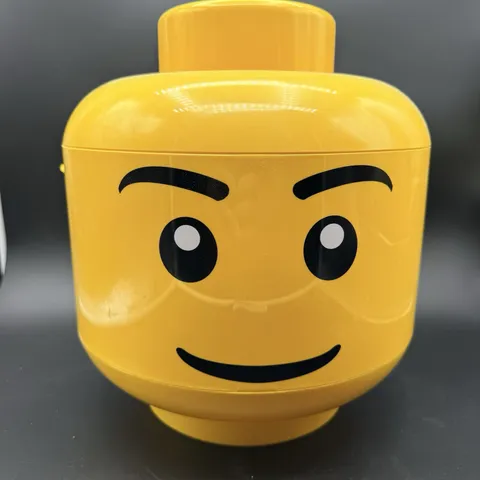Lego 12” 2011 Large Yellow Head Storage Case Container w/ 2 Trays 3 Pounds Legos