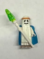 Lego Minifigure Vitruvius - Ghost Shroud tlm092 w/ White Staff - THE LEGO MOVIE