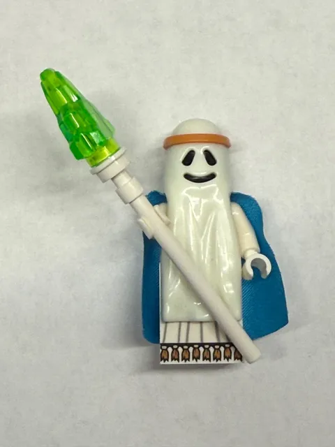 Lego Minifigure Vitruvius - Ghost Shroud tlm092 w/ White Staff - THE LEGO MOVIE