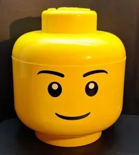 Official Large Lego Man Storage Head – Model 4032, Yellow - Storage Container