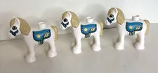 Lot of 3 Lego Duplo Figure Figures White Horses Tan Manes 222J1 Great Pre-owned
