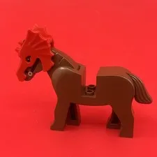 LEGO Brown Horse with Red Armor Moveable Legs and Bridle