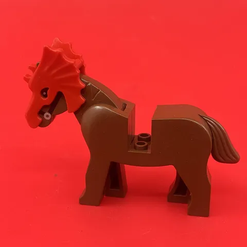 LEGO Brown Horse with Red Armor Moveable Legs and Bridle