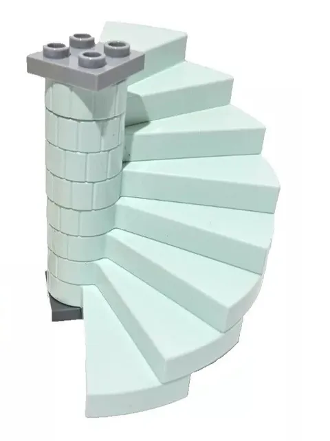 Complete Spiral Staircase Light Aqua From Lego Set 41062 Elsa's Ice Castle