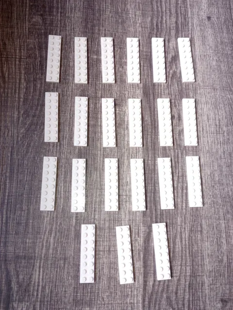 21 pieces White Genuine Lego 2 x 8 Plates Part 3034 WYSIWYG IRL u get 21 plates
