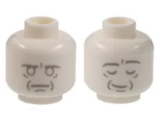 LEGO White Minifigure, Head Dual Sided Alien, Light Bluish Gray Face Out inv.657