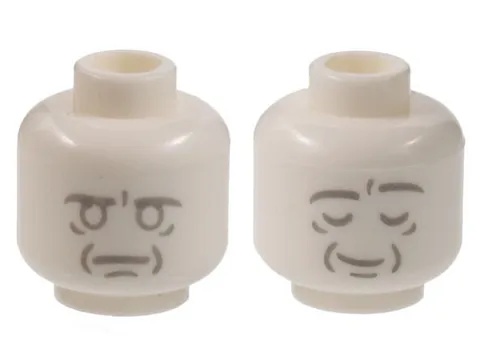 LEGO White Minifigure, Head Dual Sided Alien, Light Bluish Gray Face Out inv.657