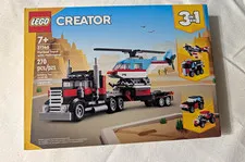 LEGO Creator 3-in-1 Flatbed Truck with Helicopter 31146 270 pcs Age 7+ (Box)