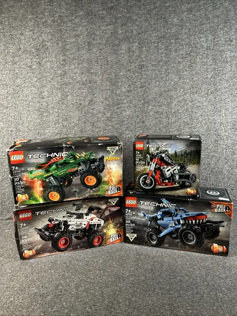LEGO Technic Bundle 4 Set Lot Motorcycle Monster Jam Dragon Megalodon Sealed NIB