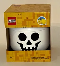 LEGO Small Storage Head Skeleton Skull Container White/Black Age 3+ 4031