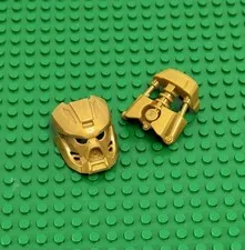 LEGO 70787 TAHU Bionicle 19052 & 19087 - Pearl Gold KANOHI Mask of Fire & Armor