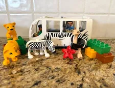 LEGO Duplo LEGOVille Zoo Bus Complete Set # 10502 - safari zebra, ostrich, lion