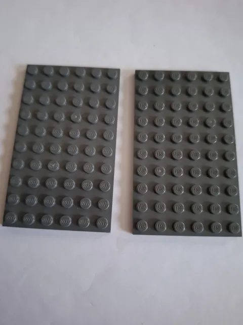 No 406.  2x Lego plate 6x10.  3033 Dark Grey