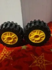 Lego Parts 55981c05 (2pcs) Wheel 18mm D. x 14mm with Pin Hole with Offset Tread