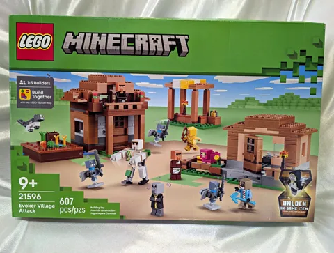 LEGO Minecraft Evoker Village Attack 21596 Complete Set 607 pcs 1-3 Builders