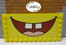 (A13/5) LEGO 6178pb004 Plate 6x12 Yellow Modified Sticker SpongeBob 3826