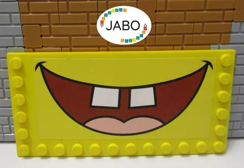 (A13/5) LEGO 6178pb004 Plate 6x12 Yellow Modified Sticker SpongeBob 3826
