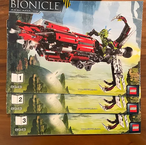 Bionicle Axalara T9 8943 Instruction Manual Set (2008) All Three Books