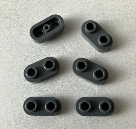 LEGO 6x NEW Plate Modified 1x2 Rounded w/ 2 Open Studs DARK BLUISH GRAY #35480