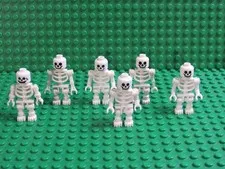 Lot LEGO minifigs White Skeleton Grinning Halloween Castle Pirates Skull bone K8