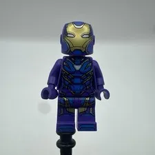 Lego Marvel Super Heroes Rescue Pepper Potts Dark Purple Armor Minifigure Iron
