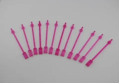 LEGO 99784 x12 Pink Bar 12L 1x2 Plate End Hollow Studs 1x1 Round Plate 3 7/8in