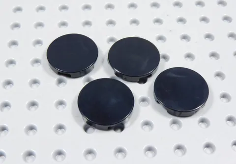 LEGO Lot of 4 Black 2x2 Round Smooth Tiles Plates BH
