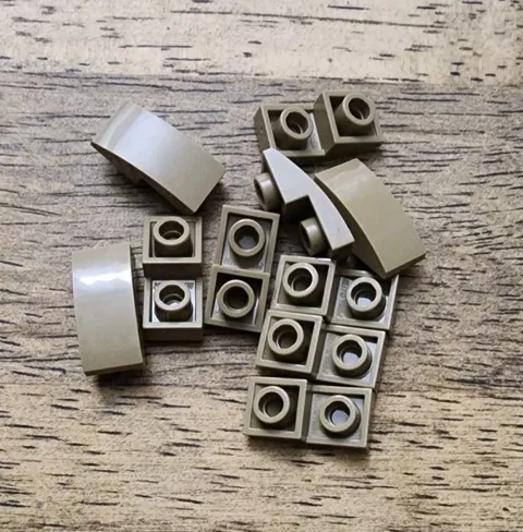 LEGO Dark Tan Slope, Curved 2 x 1 x 2/3 Inverted QTY 10, Part No. 24201