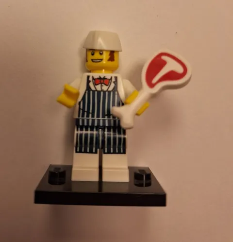 LEGO Series 6 Minifigure - Butcher - Minifig with Stand - Incomplete No Knife