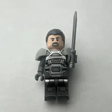 LEGO Plastic Minifigure Gray Armor Character with Sword Accessory
