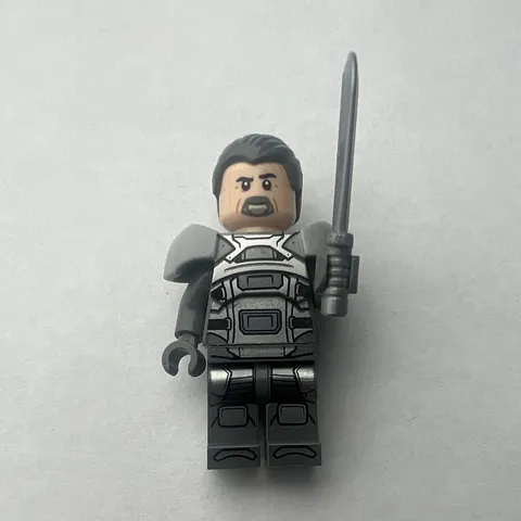 LEGO Plastic Minifigure Gray Armor Character with Sword Accessory
