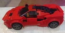 LEGO RED FERRARI SPORTS CAR/ VEHICLE W/ MINIFIGURE