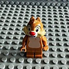 LEGO Minifigures Dale Chipmunk Minifigure Brown w/ Red Nose Plastic Figure