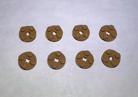 Lego Lot Of 8 Medium Nougat 2x2 Round Plate Plates New City Part