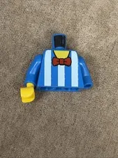 Lego Juggler MINIFIG BLUE TORSO w/White Stripe Boy Shirt Red Bow Tie Incomplete