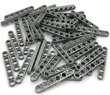 Lego 50 New Light Bluish Gray Technic Liftarm Thin 1 x 6 Pieces