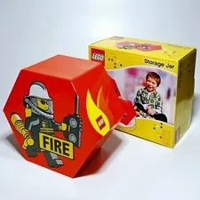 Original LEGO ® storage box storage jar firefighter red/red fireman