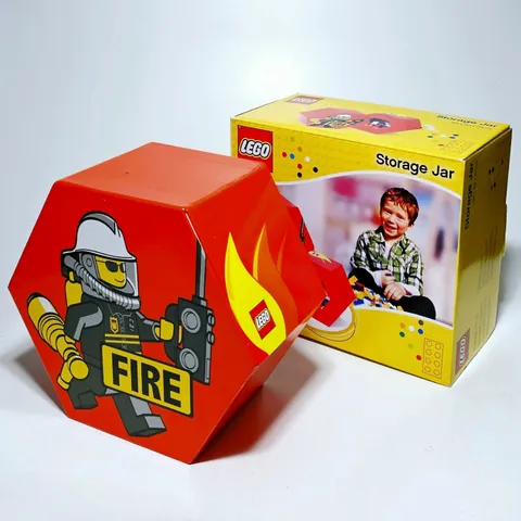 Original LEGO ® storage box storage jar firefighter red/red fireman