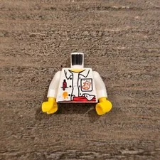 LEGO - Minifig, Torso Unbuttoned White Shirt w/ Pigsy Logo on Pocket & Back 