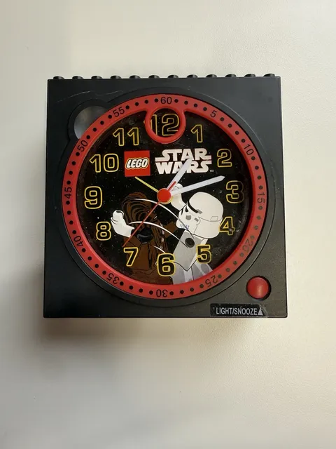 Star Wars LEGO Quartz Alarm Clock With Chewbacca & Storm Trooper - TESTED Works!