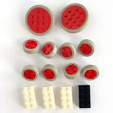 LEGO Vintage Small & Large GRAY Tires RARE wheel axles assembly - sets 1963-77