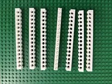 LEGO 7-piece White 1x16 Technic Brick 1 x 16 FREEE SHIPPING