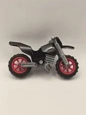 LEGO Dirt Bike Motorcycle 50860c06 Black Silver Red Wheels Retired Part