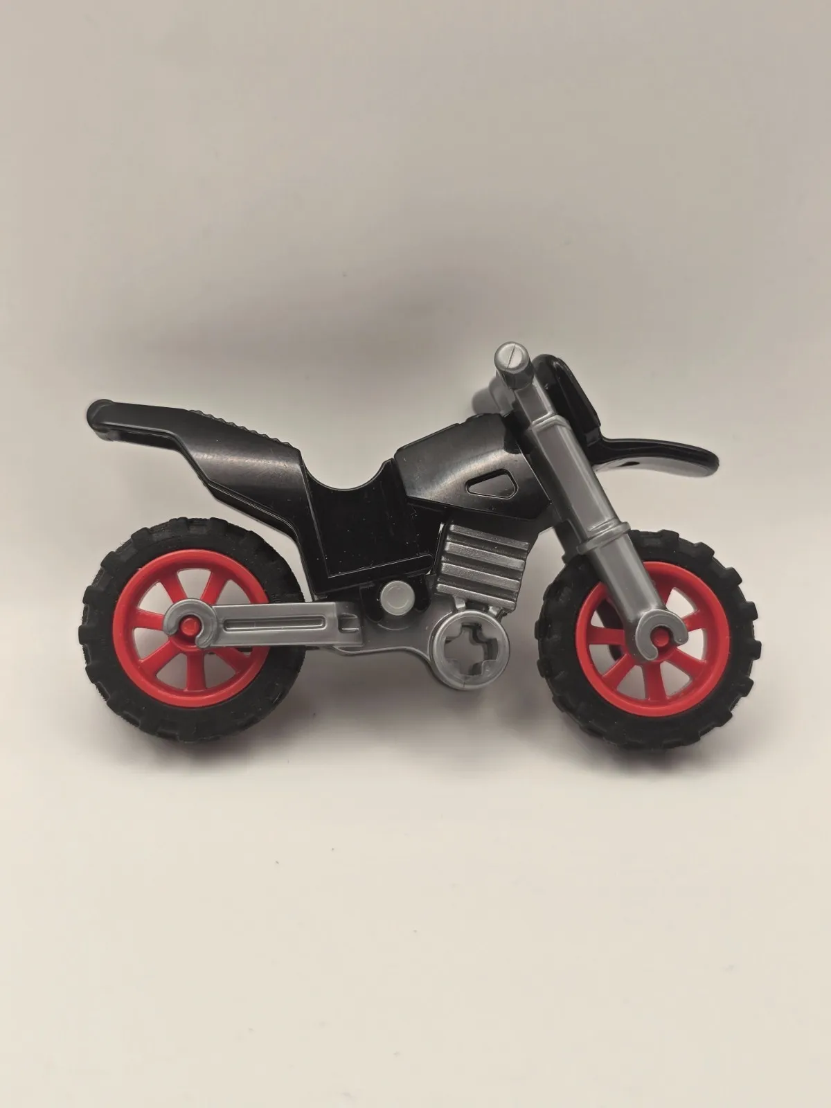 LEGO Dirt Bike Motorcycle 50860c06 Black Silver Red Wheels Retired Part